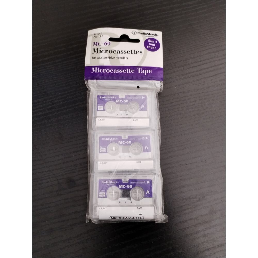 RadioShack MC-60 Microcassettes - Package of 3 NEW